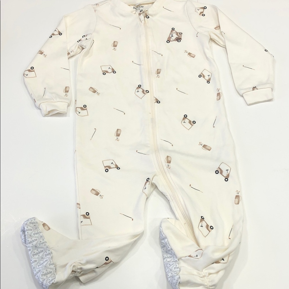 ⛳️Pekkle Golf-Themed Footie Pyjamas – 24 Months – Cream